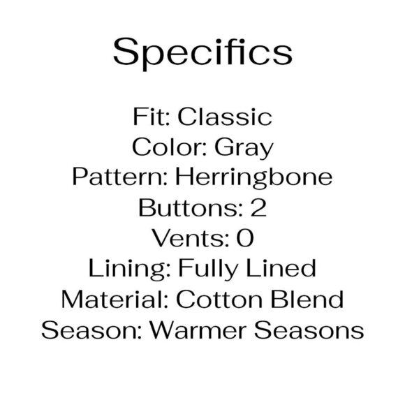 Levi Strauss 44L L/G Gray Two Button Cotton Light Weight Blazer Jacket G… - Picture 4 of 11